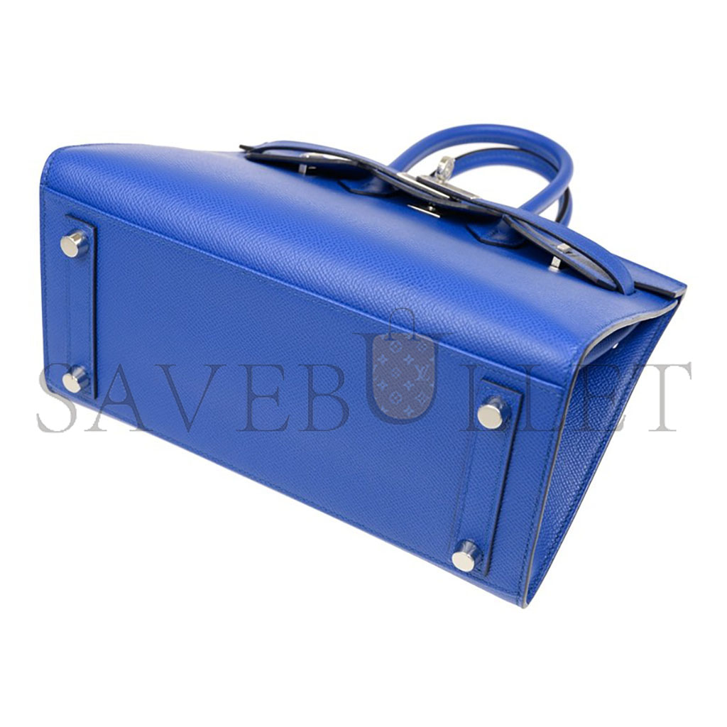 HERMES MASTER BIRKIN 25 EPSOM LEATHER GREEK BLUE SILVER BUCKLE BAG BK2571EPSSO (25*20*13cm)